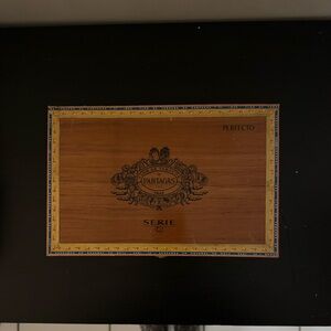 Wooden Decorative Box with Blue Accents